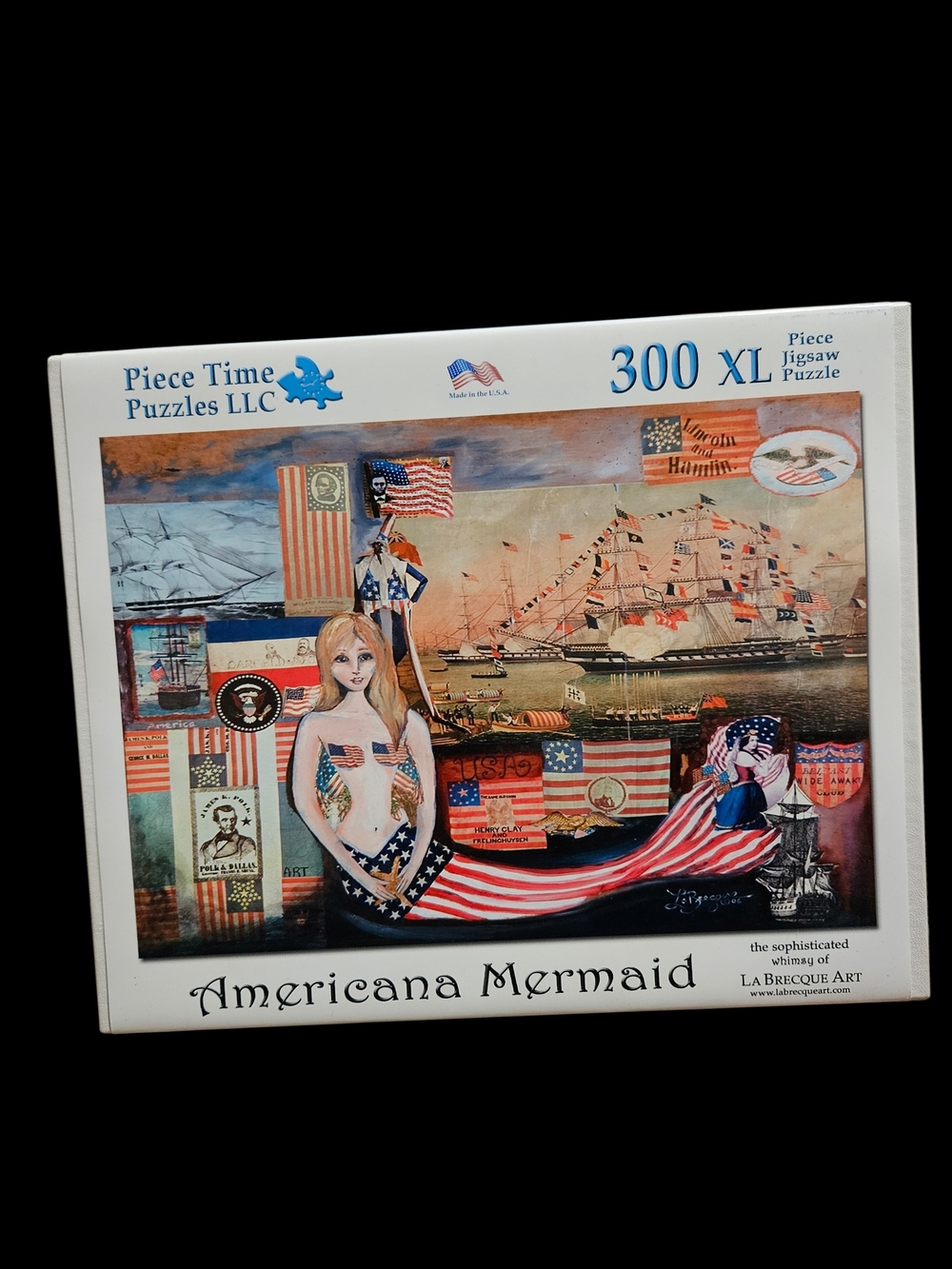 Piece Time 300 XL Americana Mermaid Jigsaw Puzzle - Patriotic Red, White & Blue